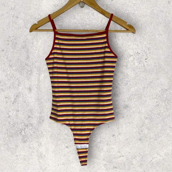 NEW Madewell Ribbed Rainbow Thong Bodysuit Size XS 2020 Style AN422 Square Neck - Picture 13 of 13